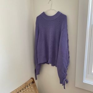 Purple Knot Sleeve Sweater